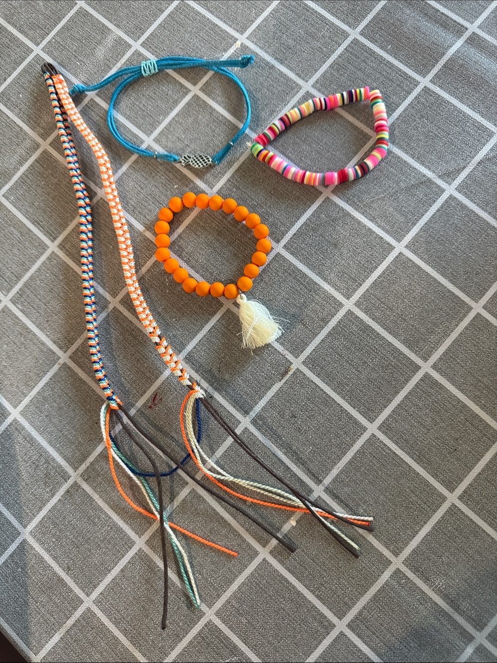 Colorful  Bracelet Set - Orange, Blue, Pink